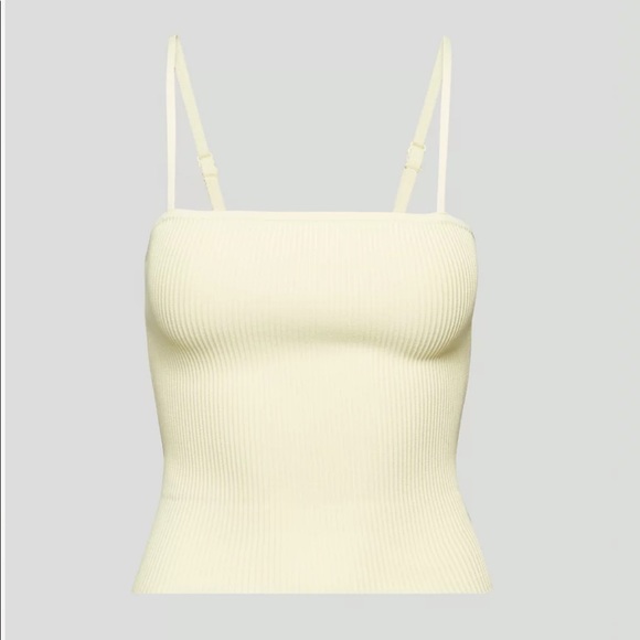 Aritzia Babaton Sculpt Knit Cami Tank Butter Yellow NWT - Picture 4 of 7